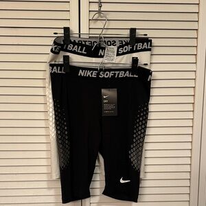 Nike Dri-Fit Womens XL Tight Fit Softball Sliding Shorts NWT  Black White